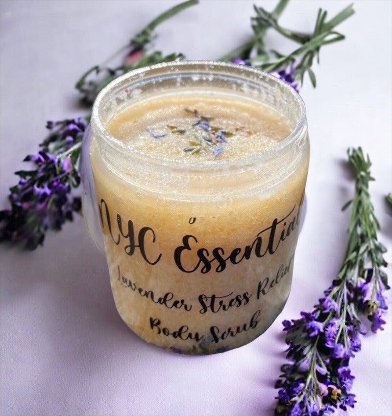 Lavender Stress Relief Body Scrub NYC Essentials